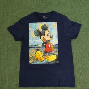 Disney Mickey Mouse Impressionist Van Gogh Art Style T Shirt Size Medium